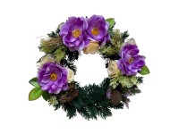 M.A.T. Jesenný dušičkový veniec z umelých kvetov fialový pr. 35 cm M.A.T. Jesenný dušičkový veniec z umelých kvetov fialový pr. 35 cm
