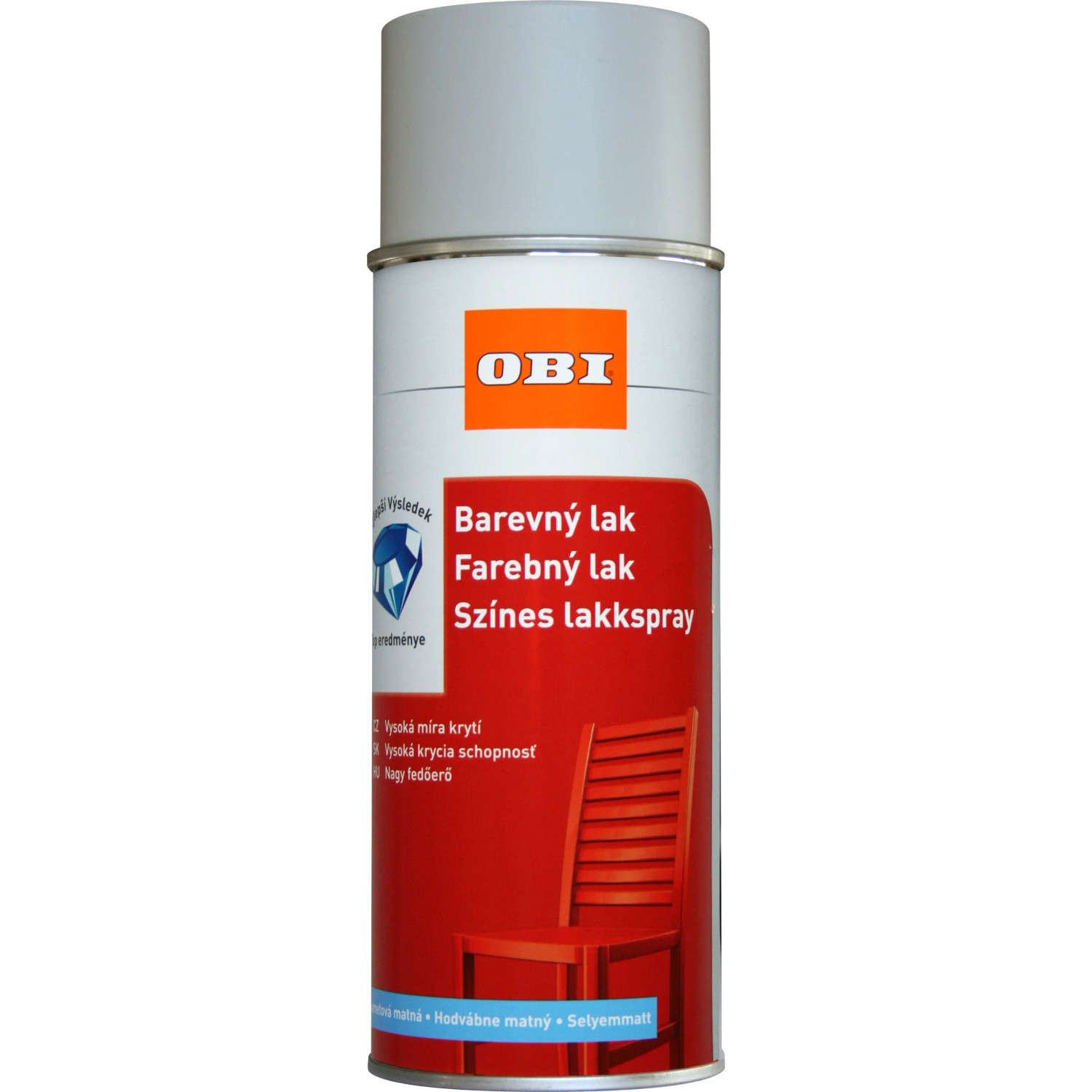 E-shop OBI Lak v spreji hodvábne matný RAL 7035 svetlo sivá 400 ml
