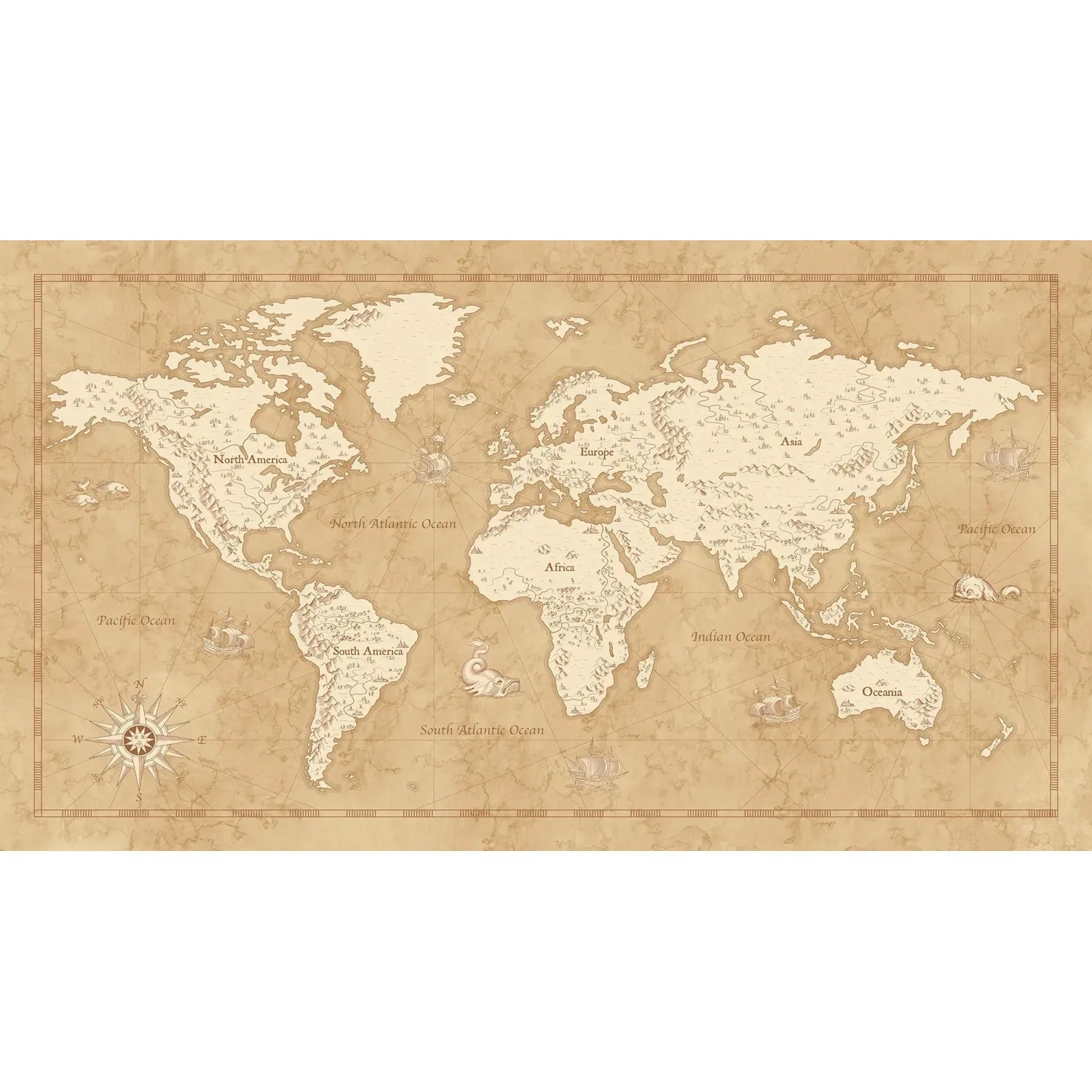 E-shop Komar Vliesová fototapeta Vintage World Map 500 x 280 cm