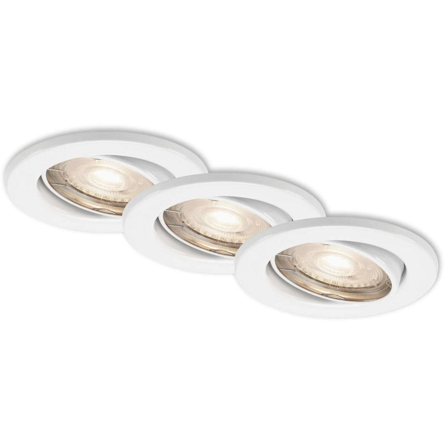 E-shop BRILONER Vstavané LED svietidlo biela, GU10 5W 460lm 3000K pr. 86 x 70 mm, 3 ks