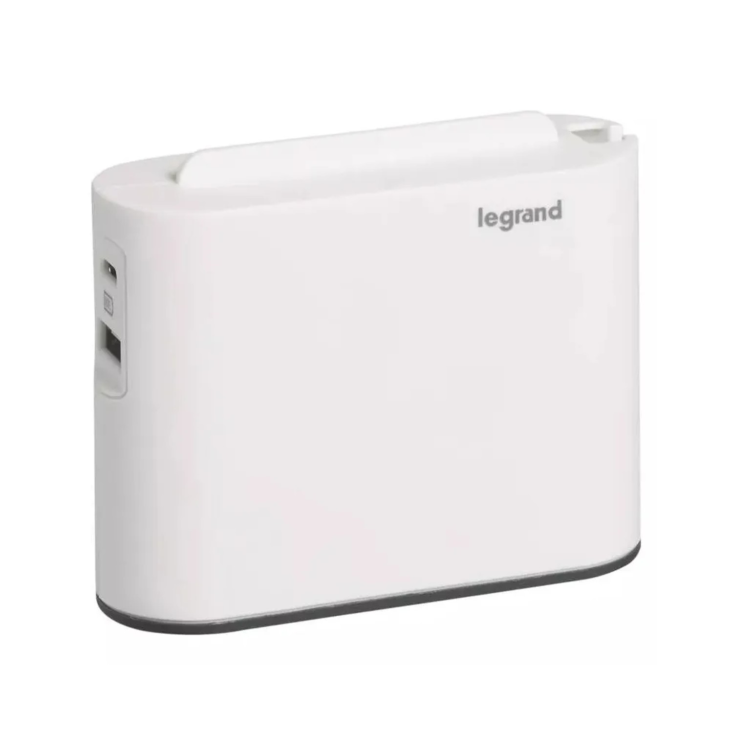 E-shop Legrand Rozbočovacia zásuvka, 2x 2P, USB A+C, 3 A, biela-tmavo sivá