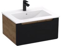 A-Interiéry Kúpeľňová skrinka Luna CD 60-1Z s keramickým umývadlom 60 cm, čierna