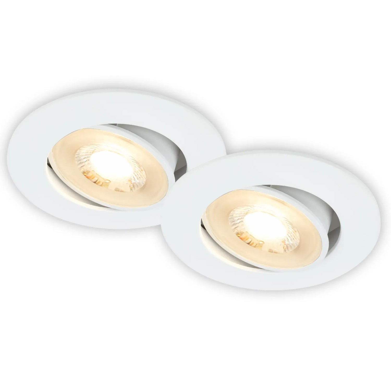 E-shop BRILO Vstavané LED svietidlo Besi, 4,8 W, 420lm, 3000K, biela, pr. 8 cm, 2 ks