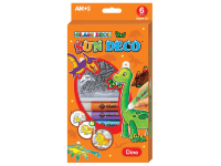 Amos Farby na sklo súprava 6 farieb, 10,5 ml + 6 sklíčok, Dino