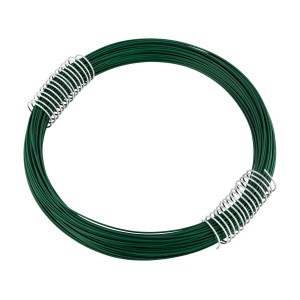 Zelený viazací drôt OBI, priemer 1 mm, rolka 30 m, ideálny na záhradníctvo a dekorácie.