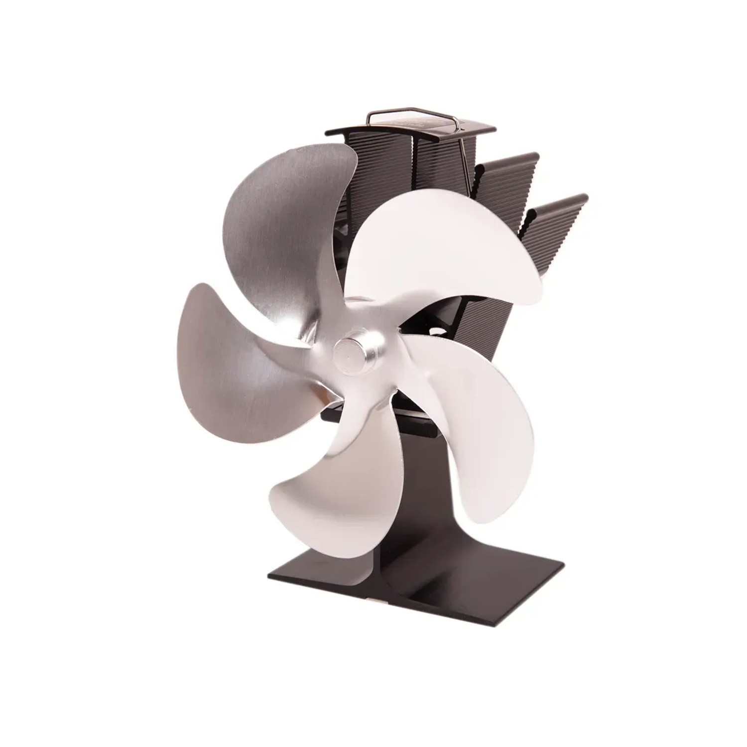 E-shop HS Flamingo Ventilátor na kachle 5lopatkový, strieborný, 115 x 180 x 197 mm