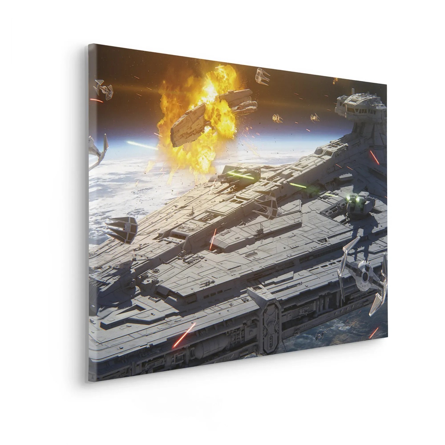 E-shop Komar Nástenný obraz na ráme Star Wars The Mandalorian Space Fight 60 x 90 cm