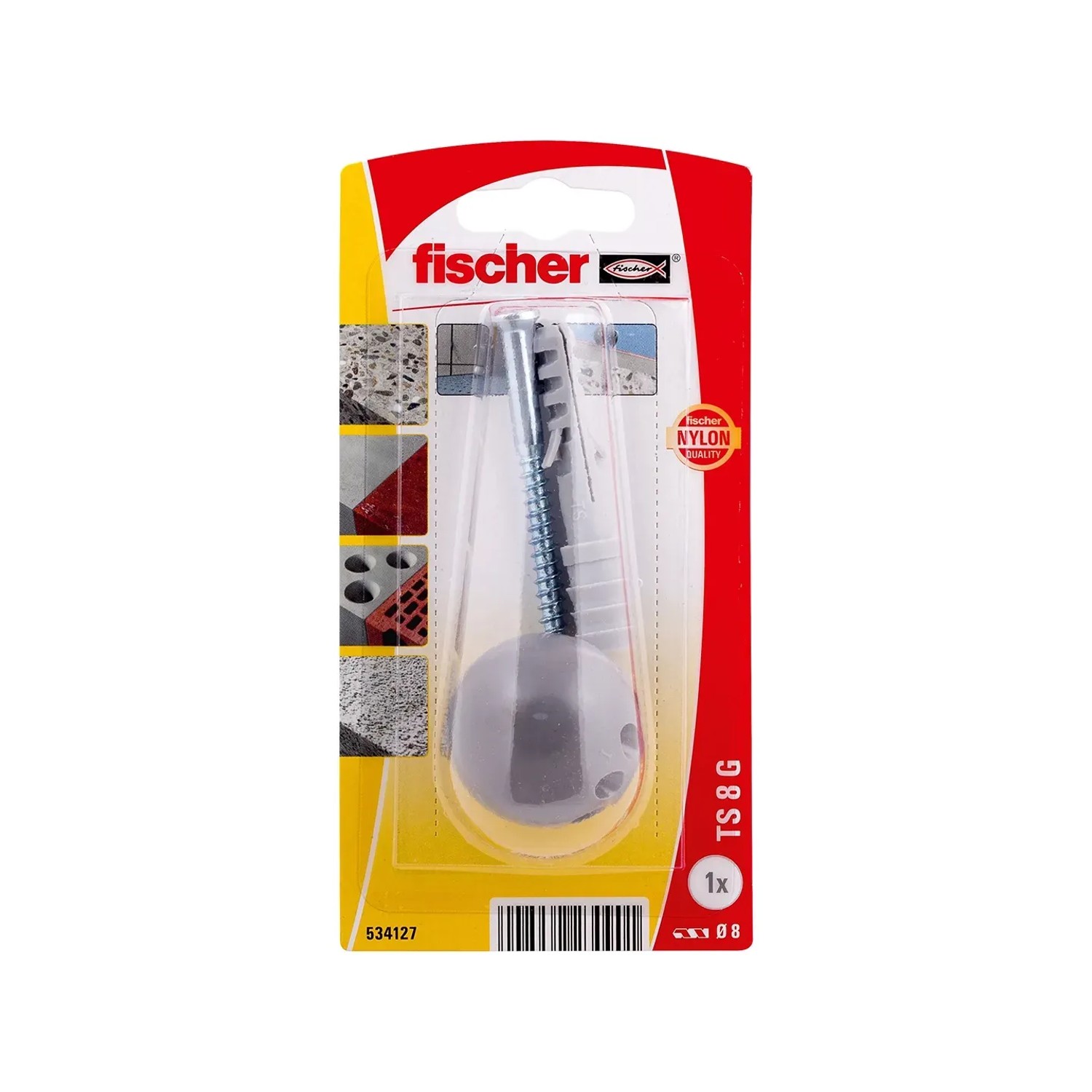 E-shop Fischer Dverná zarážka TS 8 K NV sivá