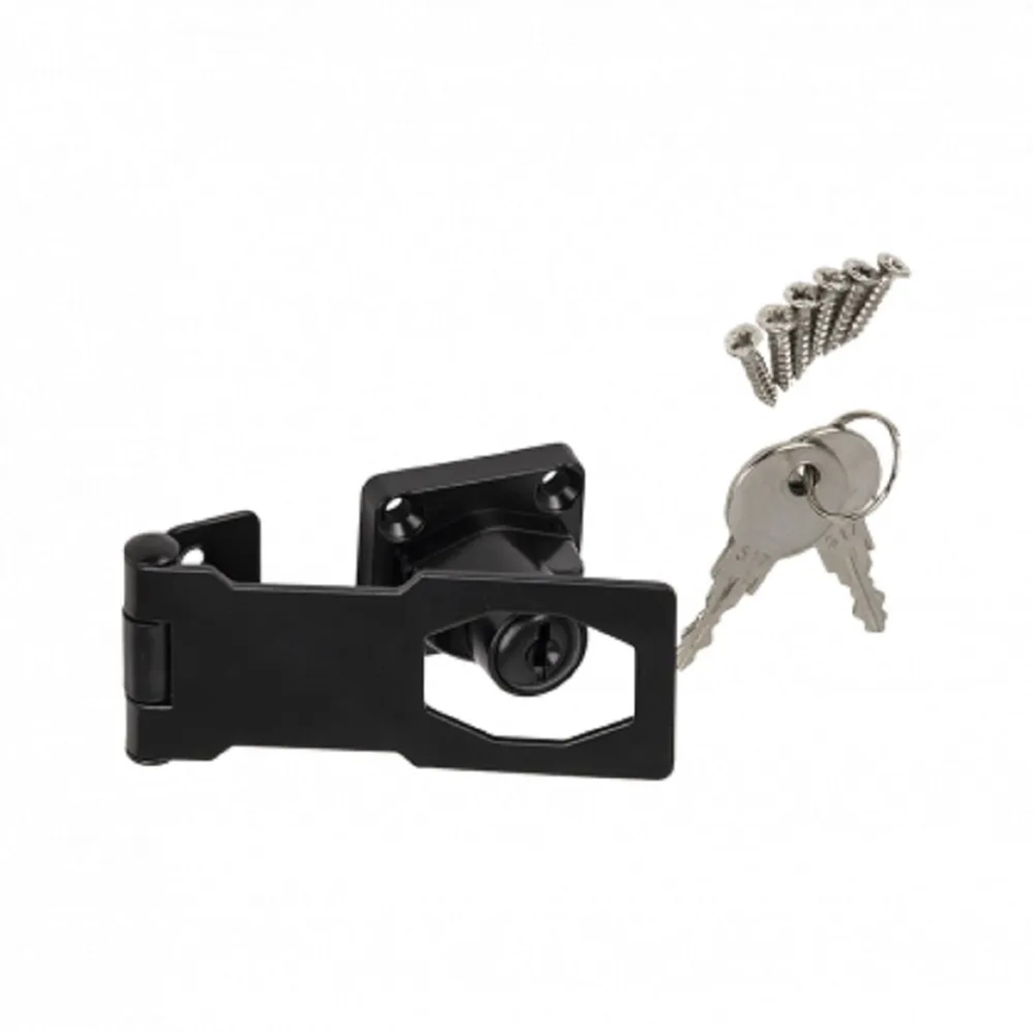 E-shop DomaxPetlica zamykacia WHK1 čierna 95 x 30 mm s bezpečnostným zámkom a kľúčmi