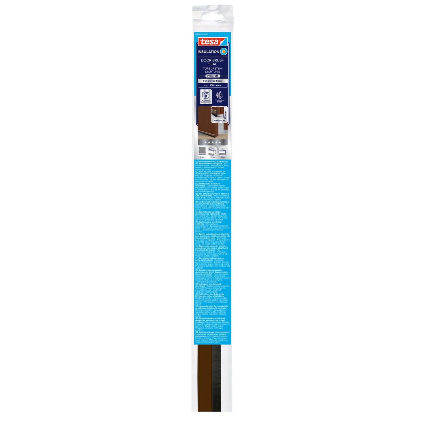E-shop tesa Kefová tesniaca lišta pod dvere tesamoll COMFORT, hnedá, 1 m x 40 mm