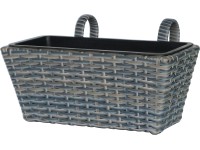 Závesný kvetináč z polyratanu svetlo sivohnedý 40 x 28 x 22 cm