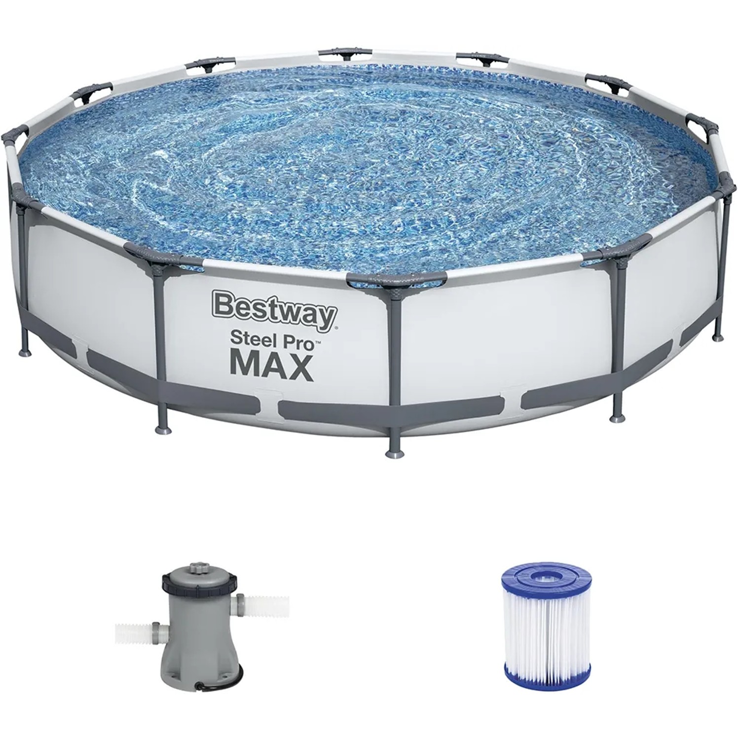 Bestway Bazén Steel Pro MAX sv.sivý, filtrácia pr. 366x76 cm (GS)