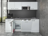 Flex-Well Kuchyňa Joelina 210 cm/typ 2-chladnička/mikrovlnka/var.doska/umývačka