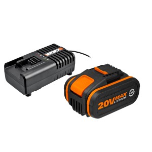 Worx 20V 4,0 Ah batéria s nabíjačkou pre elektrické náradie platformy PowerShare.