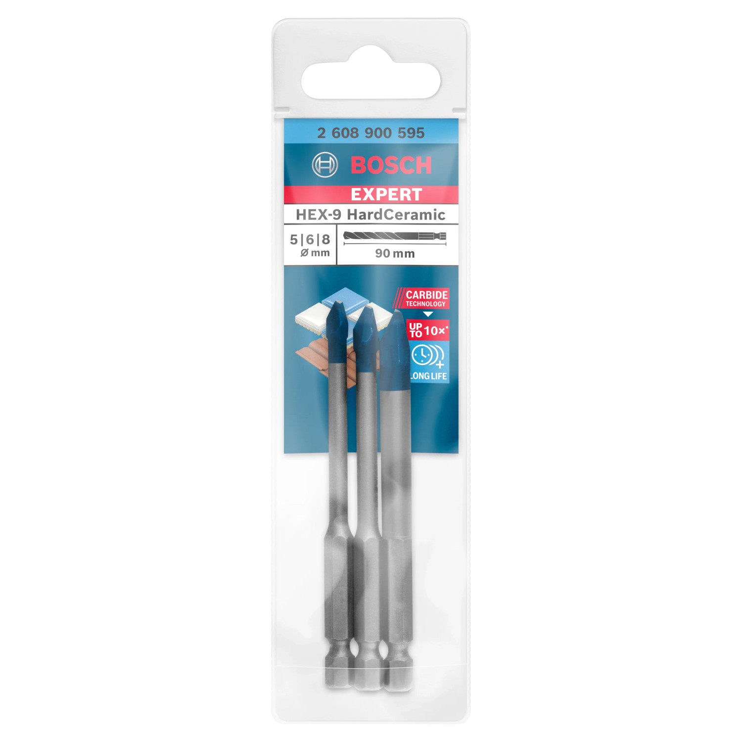 E-shop Bosch Súprava vrtákov do tvrdých dlaždíc Expert HEX-9 HardCeramic, 3dielna