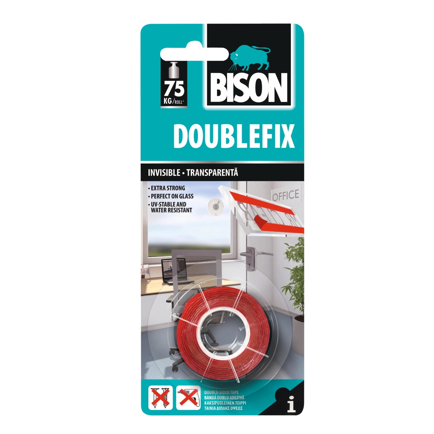 E-shop BISON Montážna lepiaca páska DOUBLEFIX INVISIBLE 1,5 m x 19 mm