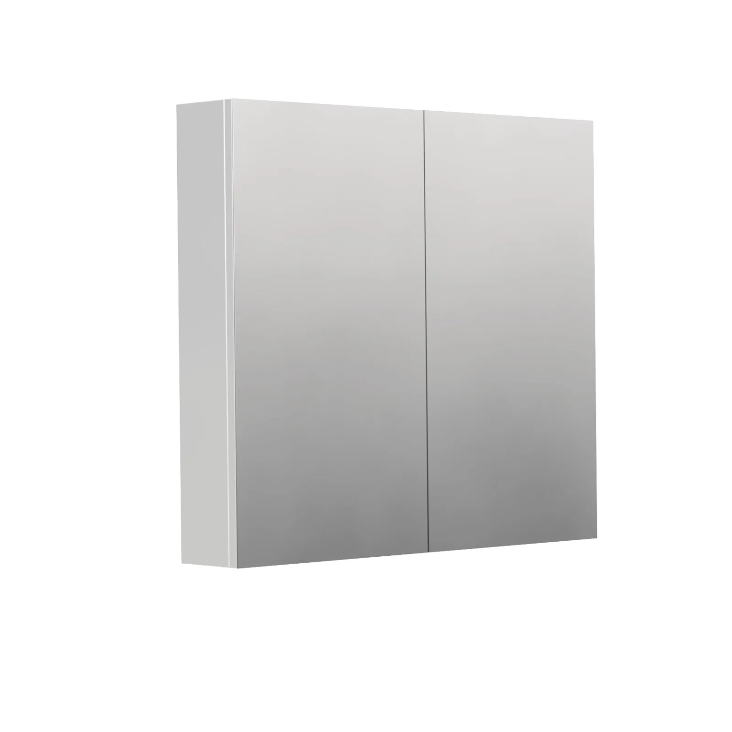 E-shop INTEDOOR Zrkadlová skriňa BEE, 2 dvere, el.zásuvka, IP44, š. 80cm, biela lesk