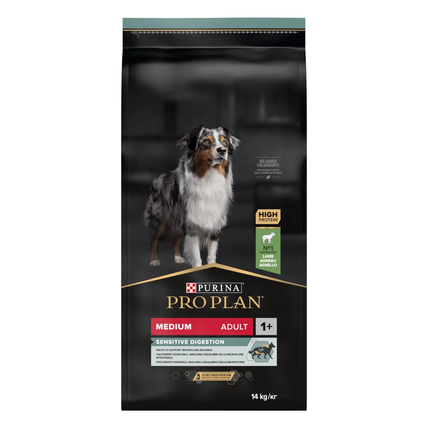 E-shop PRE PLAN Granule pre psov Adult Medium Sensitive Digestion jahňacie, 14 kg