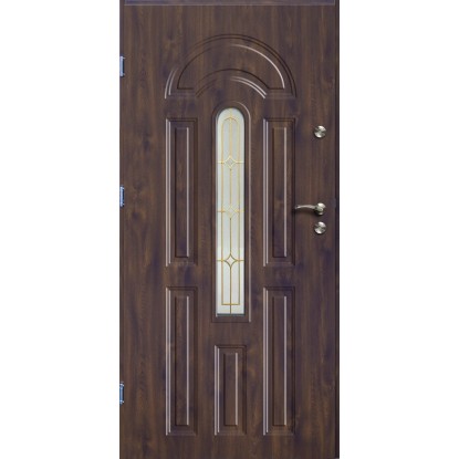 O.K. Doors Vonkajšie oceľové vchodové dvere AZZURO II, tmavý orech, 90 Ľ