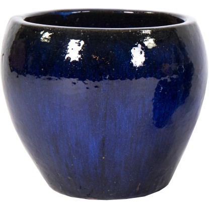 Mega Collections Kvetináč Glazed Belly kobaltová modrá pr. 20 x 18 cm