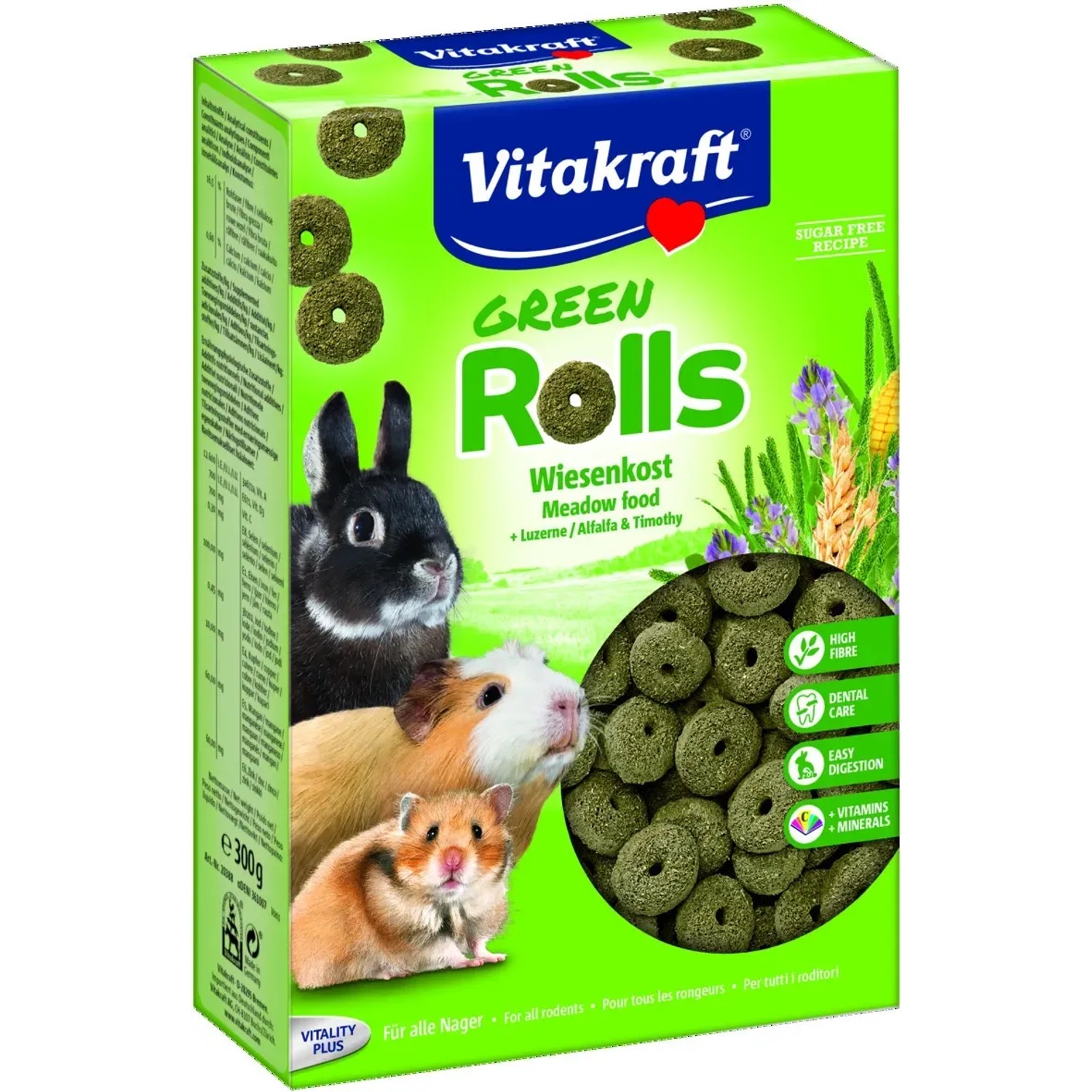 E-shop Vitakraft Doplnkové krmivo pre hlodavce Green Rolls 300 g