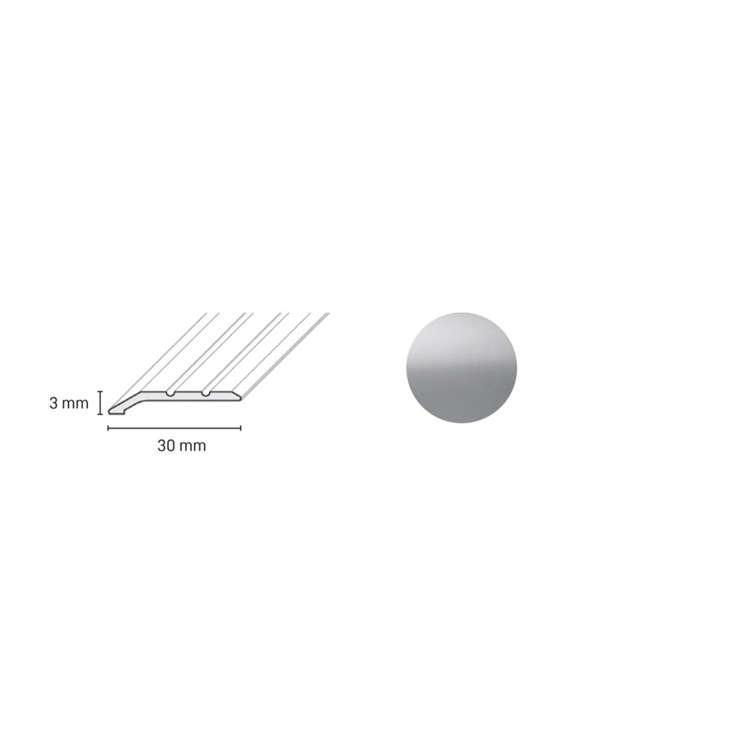 E-shop Döllken Profiles Ukončovací profil DP 01 S Samolepiaca 30 x 3 x 900 mm, striebor