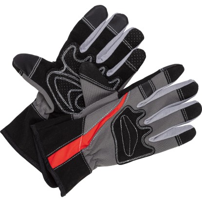 Pracovné rukavice so silikónovými nopkami, čierno-sivá, veľ. 9