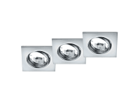 Trio Vstavané svietidlo Jura 3 x GU10, chróm 80 x 80 x 70 mm
