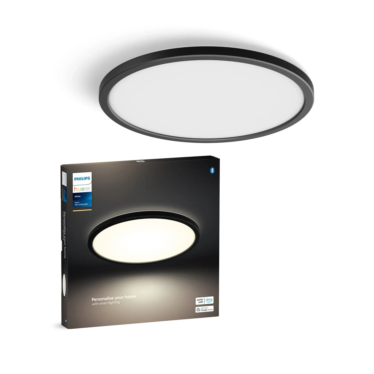 E-shop Philips Hue Stropné svietidlo W LED Tento, 2700K, čierna, pr. 29,1 cm