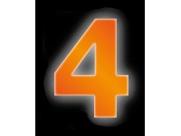 Conacord Reflexné domové číslo 4, oranžové, 8 cm