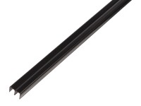 GAH Alberts Vodiaci profil, horný, plast, čierna, 10 x 6,5 x 1000 mm, hr. 1,6 mm