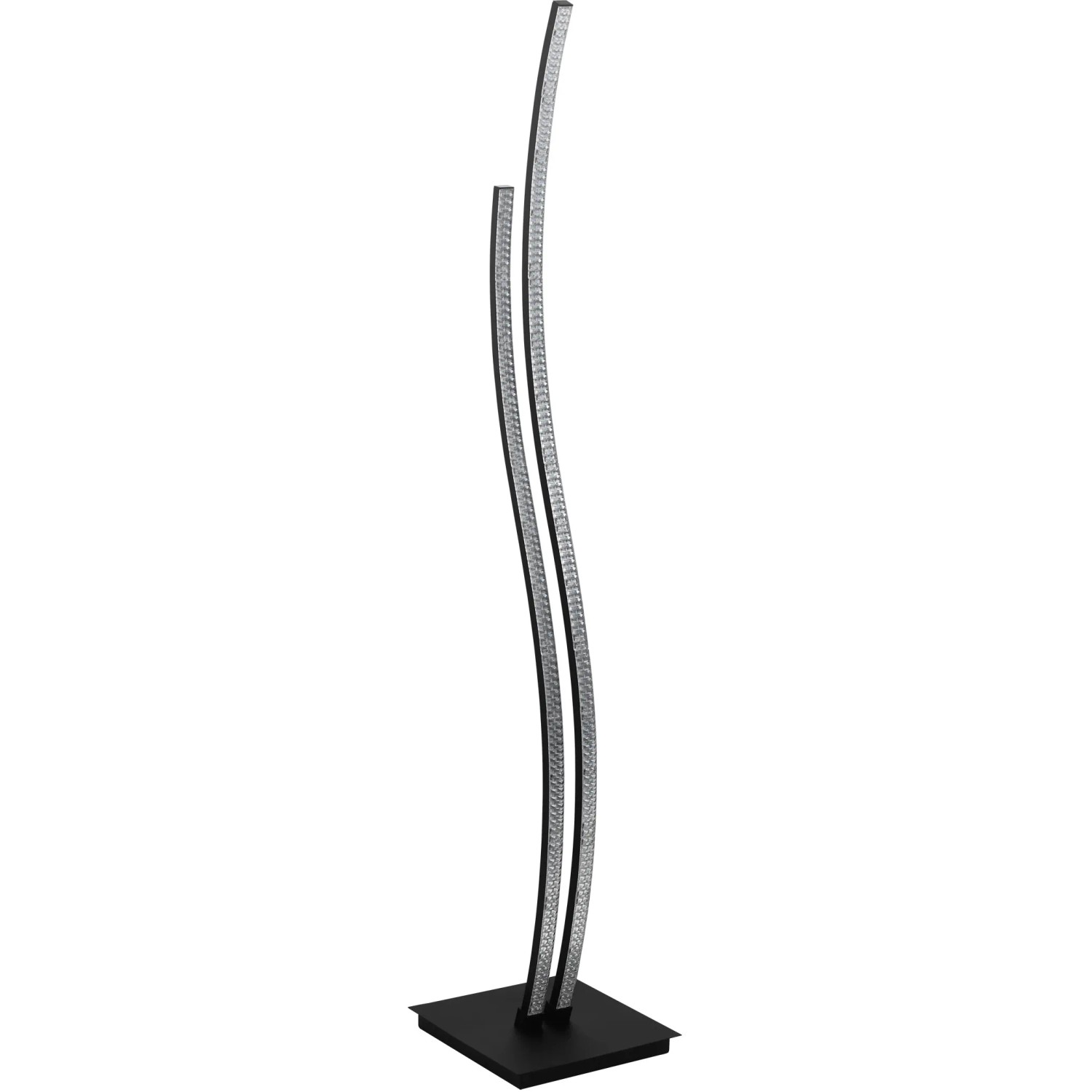 E-shop EGLO Stojanové LED svietidlo Lejias čierno-priehľadné, 123 x 23 x 23 cm