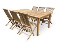 Zostava záhradného nábytku Clasic II, teak, 7-dielna