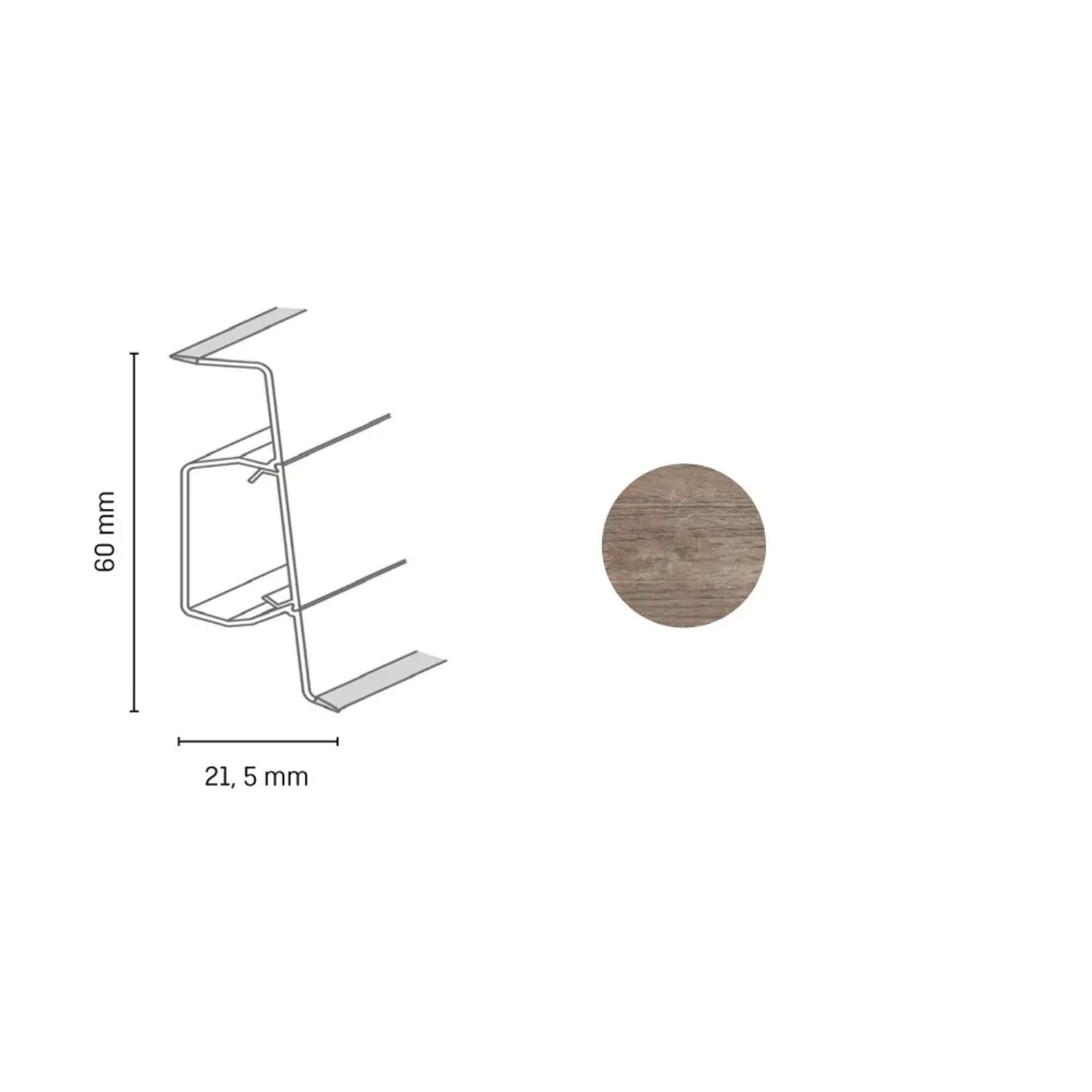 E-shop Döllken Profiles Lišta Q SLK 60 3046 60 x 21,5 x 2500 mm