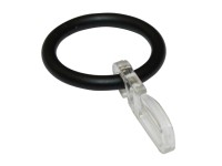 Gardinia Krúžky na záclony vr. háčika plastové matná čierna pr. 27 mm, 10 ks