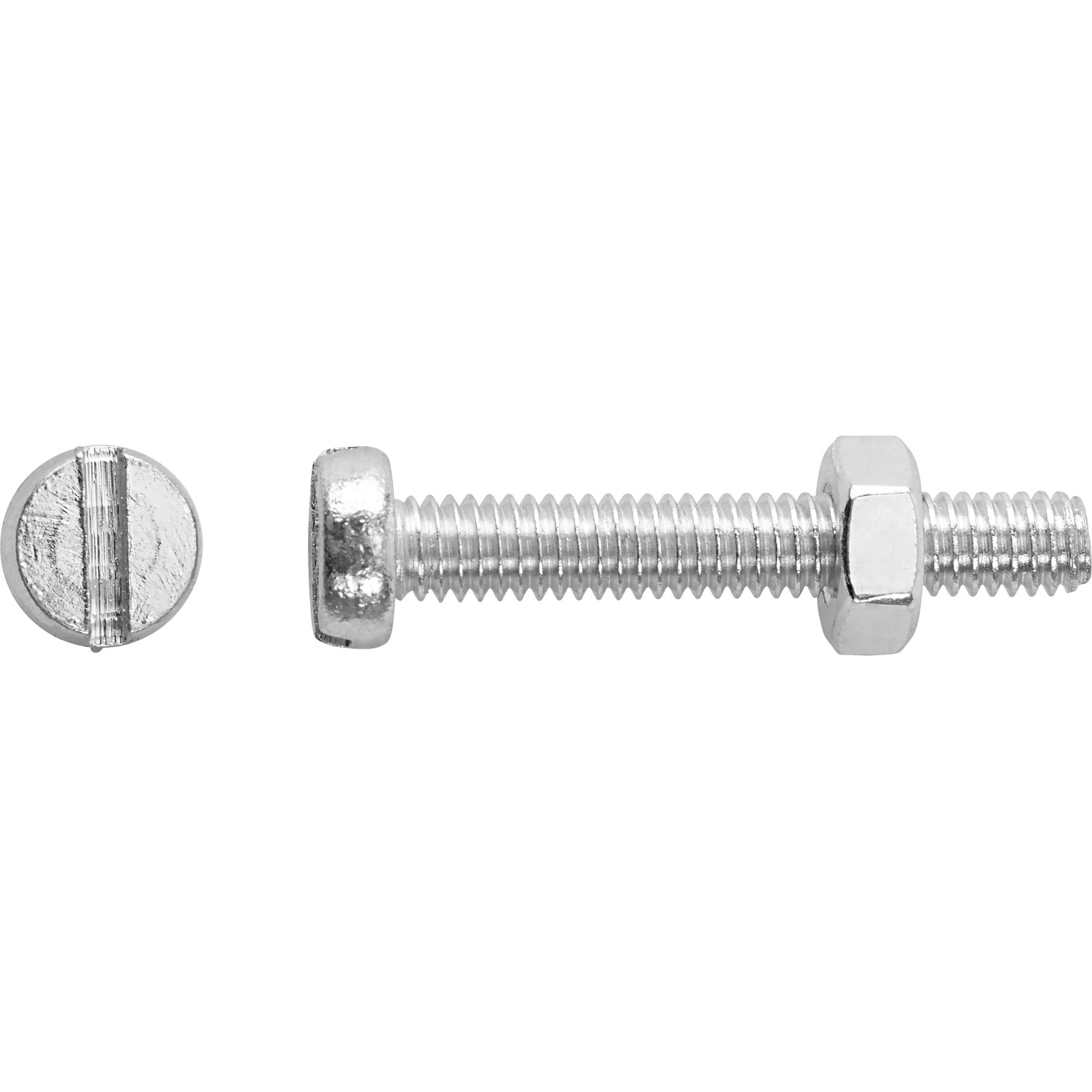 E-shop Závitová skrutka s valcovou hlavou PZ bielo pozinkovaná M3 x 16 mm, 8 ks+matica