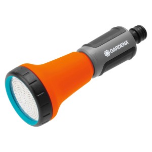 Čistiaca striekacia pištoľ/tryska Gardena pre záhradný hadicový box RollUp M, oranžová/sivá.