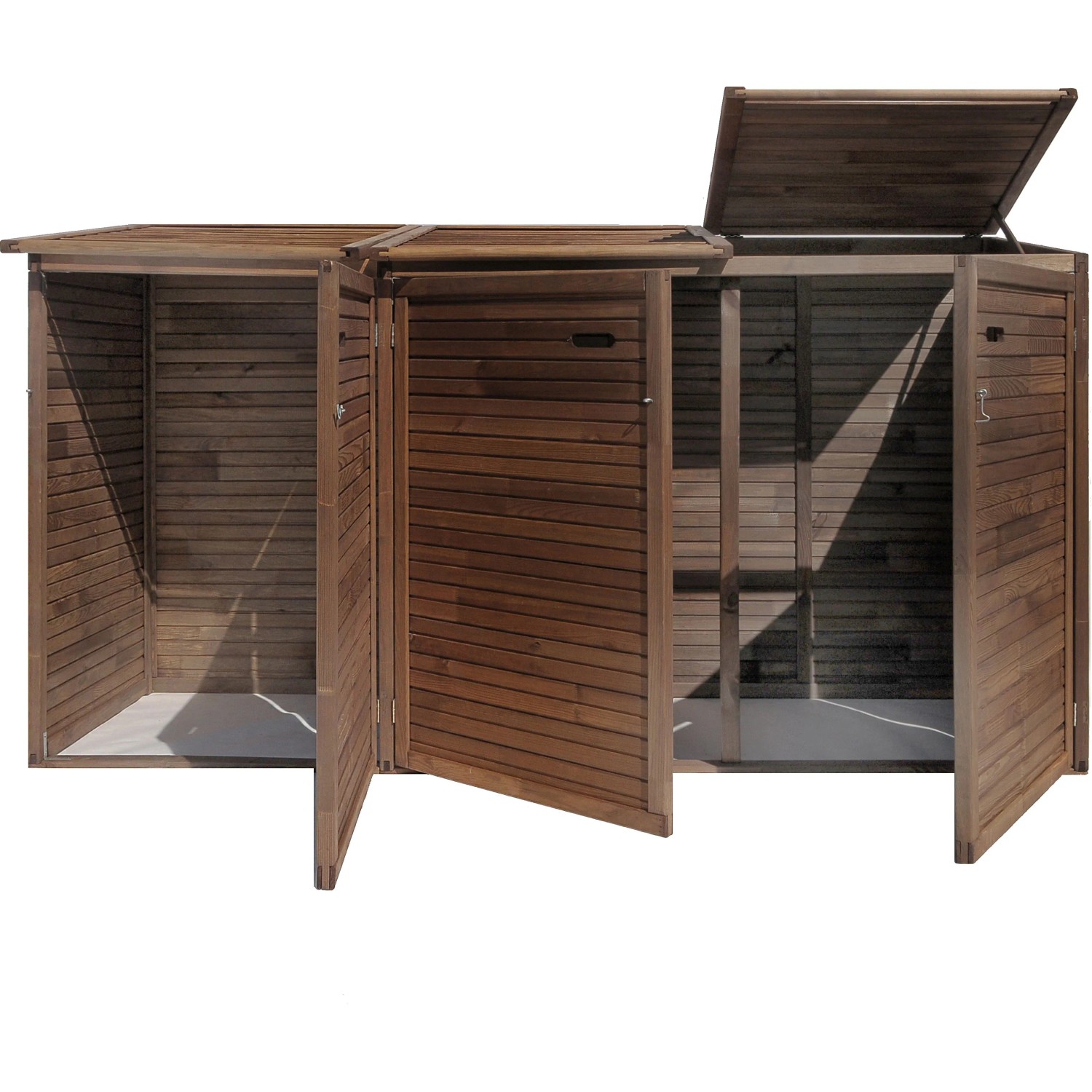 Box na 1 smetiak hnedý 132 x 75 x 97 cm