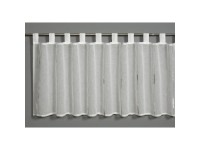 Bennetti Vitrážová záclona s pútkami, pruhy, striebornosivá 140 x 45 cm