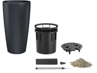 Lechuza Samozavlažovací kvetináč Rondo 32 čadičová sivá matná pr. 32,5 x 56,5 cm