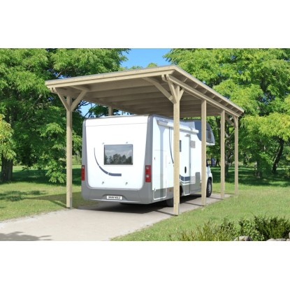 Skan Holz Prístrešok na auto Emsland Caravan ALU, prírodný, 404 x 846 cm