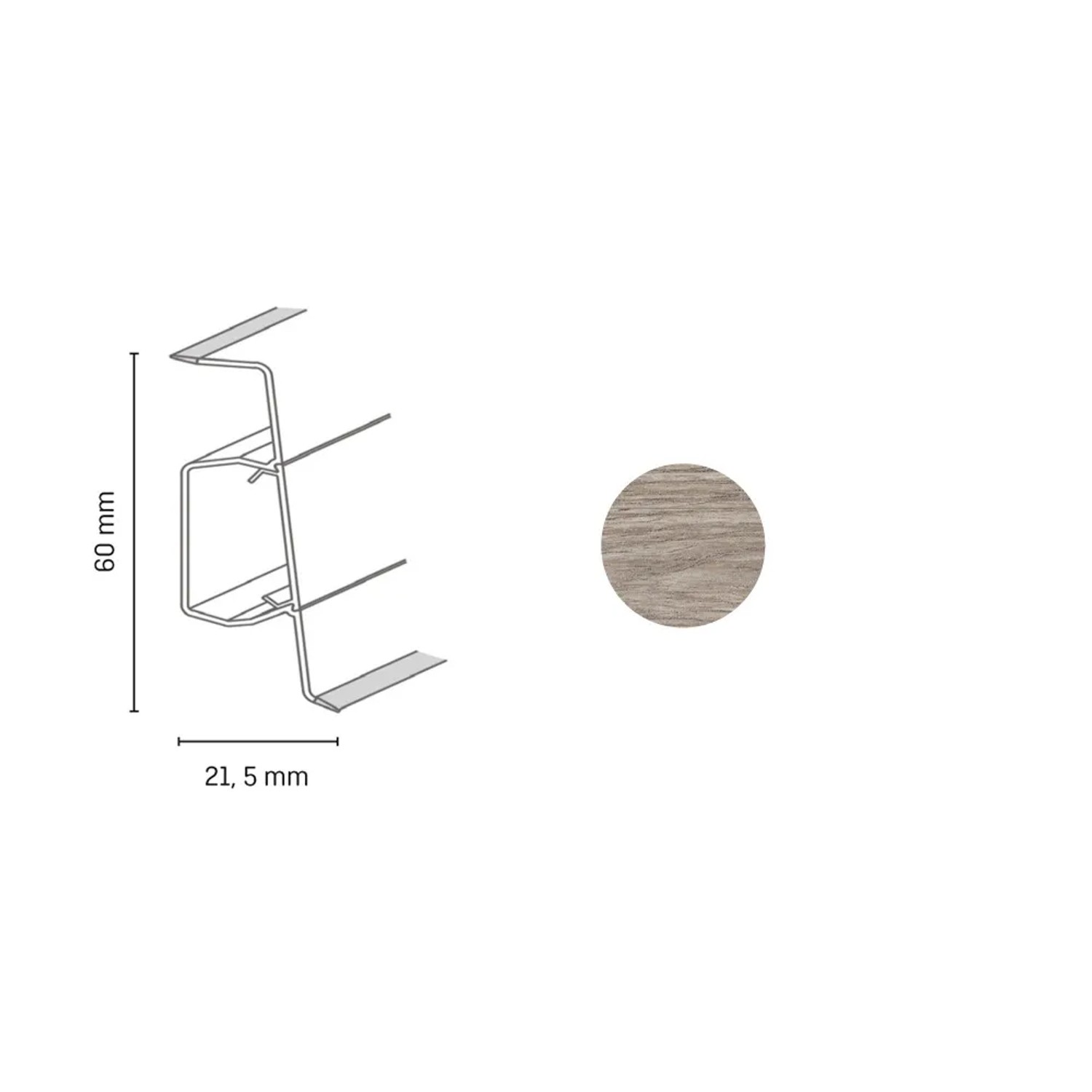 E-shop Döllken Profiles Lišta Q SLK 60 3043 60 x 21,5 x 2500 mm