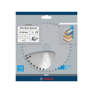 Kotúčová píla Bosch Multi Material, 160 mm, 42 zubov. Pre presné rezy do rôznych materiálov.