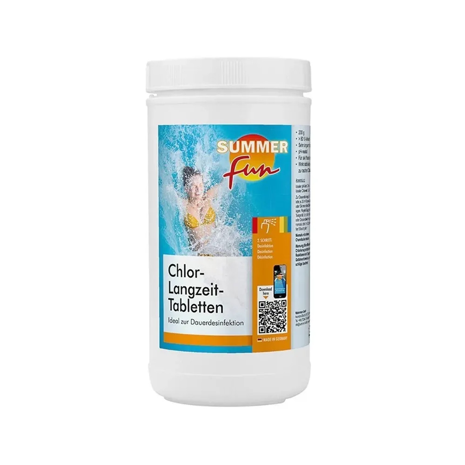 E-shop Summer Fun Dezinfekčné chlórové tablety s pomalým rozpúšťaním 1,2 kg