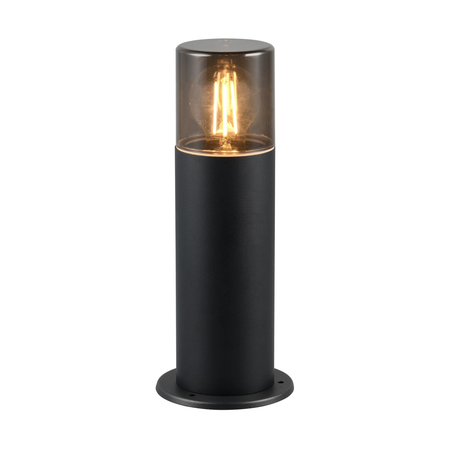 E-shop Trio Nízka vonkajšia lampa Hoosic, IP44, matná čierna, pr. 12 x 30 cm