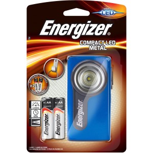 Energizer Compact LED svietidlo, 40 lúmenov, modré, vrátane batérií.