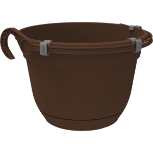 Hnedý závesný kvetináč Florus Original, Ø 26 cm, ideálny na balkón a do záhrady.