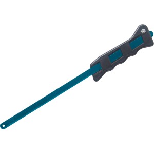 Pílka na kov 300 mm s modrým pílovým listom a ergonomickou plastovou rukoväťou.