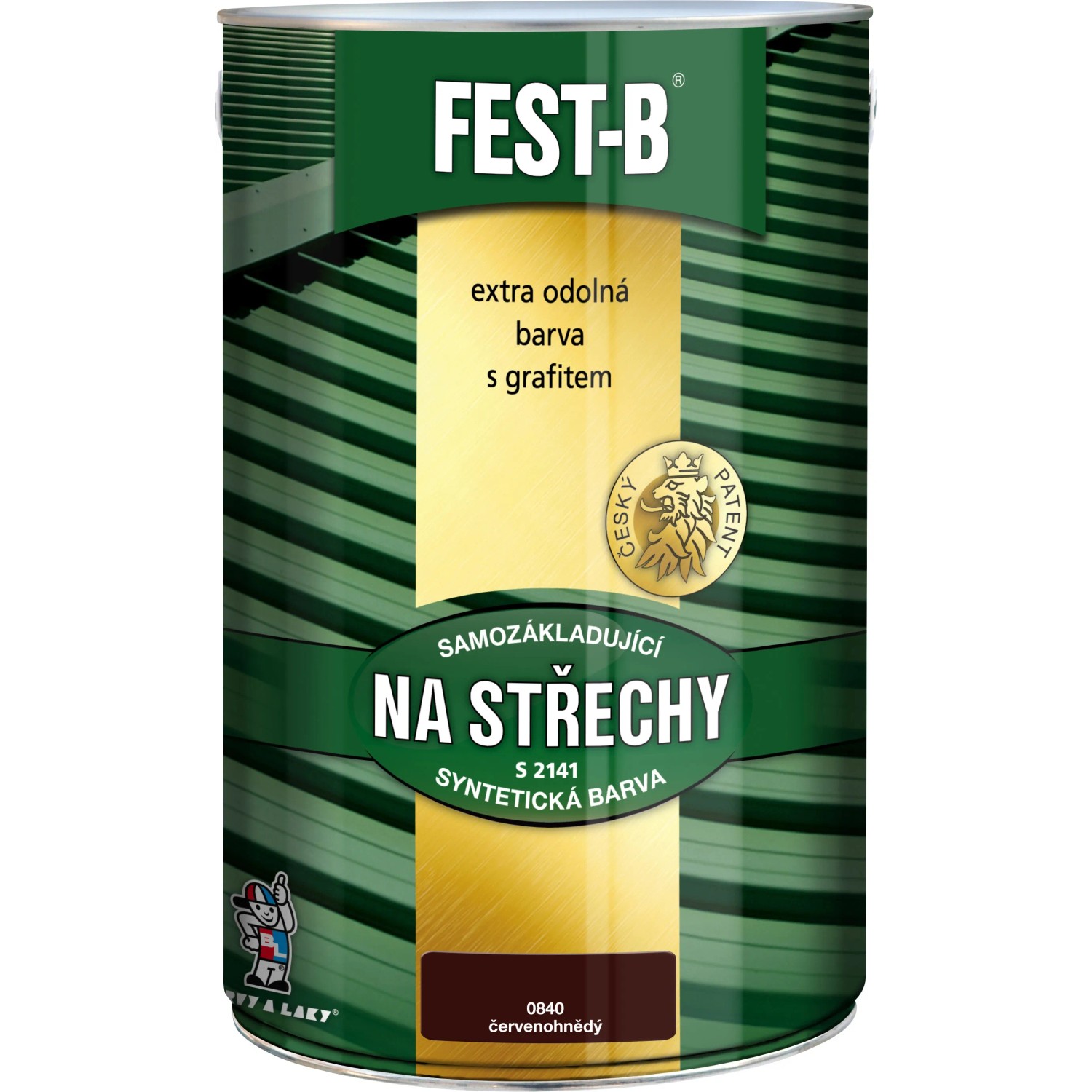 E-shop FEST-B Antikorózny náter na železo 2v1 na strechy S2141, 0840 červenohn., 5 kg