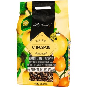 Lechuza Citrus Pon substrát pre citrusy, 12 l, s dlhodobým hnojivom a lávou.